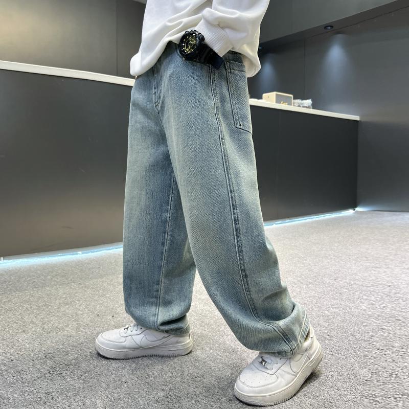 Boys' denim jeans - spring/autumn collection,  new arrivals. kids' pants for mid-to-large children, spring loose fit straight leg trendy jeans