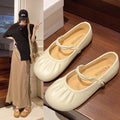 2025 new mary jane flats - slip-on, flat, ruched, single strap, low-cut, soft & chic, fashionable & versatile