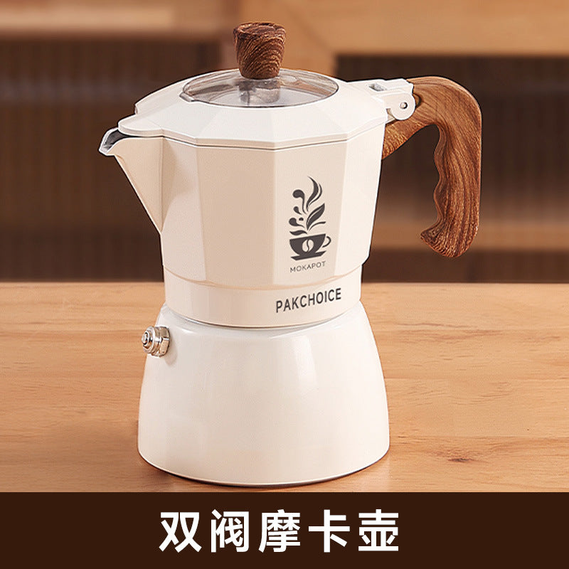 Pure titanium coated double valve moka potfor home coffee pot outdoor portable coffee utensils coffee suit gift brewing