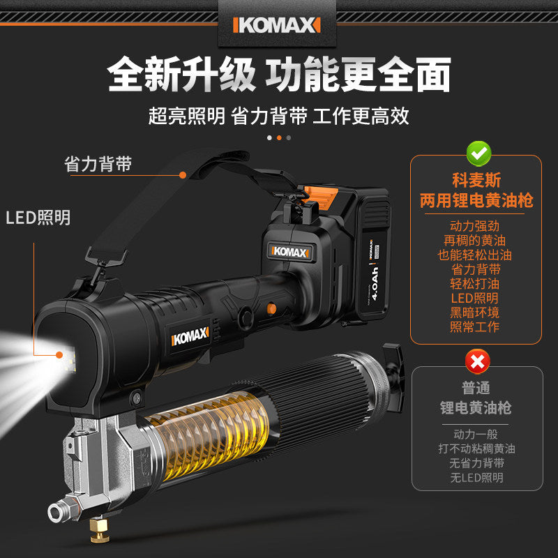 Digital display grease gun, cordless 24v lithium battery high-pressure automatic grease injector, portable wireless excavator-specific