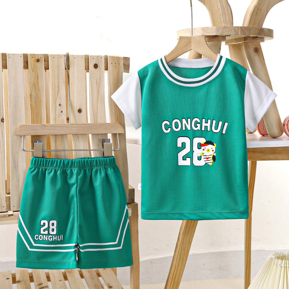 new kids' basketball jersey set - boys' and girls' summer quick-dry mesh outfit - short sleeve sports clothing for children and teens