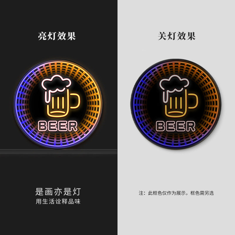 Luminous neon light text bar wall decoration painting KTV box led hanging painting singing and dancing restaurant clear bar nightclub painting