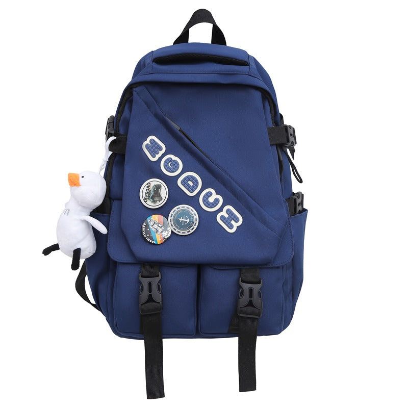 New casual junior high school college student backpack men's simple large-capacity schoolbag travel lightweight trendy backpack women