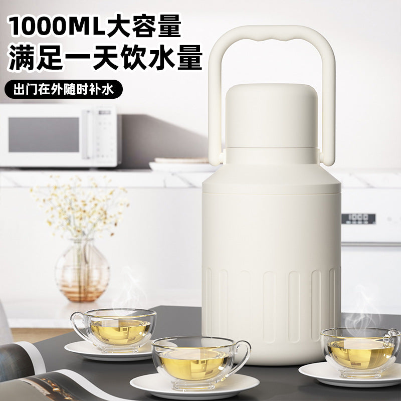 316 stainless steel thermos cup portable carrying kettle large capacity women's cup outdoor good-looking double drinking handle kettle