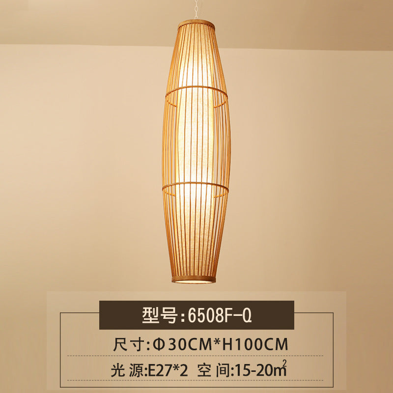Manufacturer Home Furnishing Bamboo Chandelier Living Room Chinese Tea Room Restaurant Hotel Aisle Tatami Tea House Lighting Energy Saving