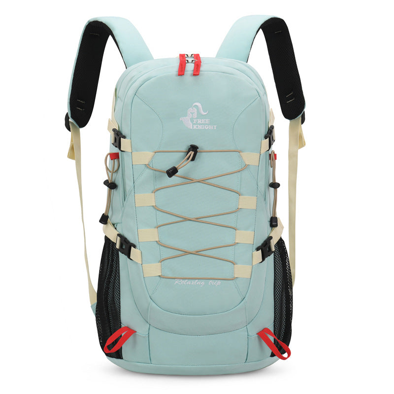 Cross-border mountaineering bag 40L waterproof Oxford cloth mountaineering bag, men's and women's outdoor sports backpack with rain cover