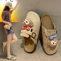 2025 spring/autumn new trendy cute cartoon closed-toe slippers - outdoor/indoor soft sole birkenstock style