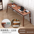 Workbench against the wall, narrow table, rectangular desk, double desk, for home computer desk, solid wood legs, long table