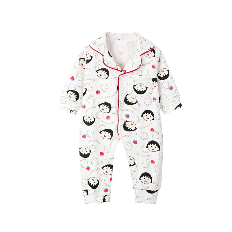 Infant romper - summer lightweight, class a, long sleeve, turn-down collar, newborn air conditioning suit, baby crawling suit for boys and girls
