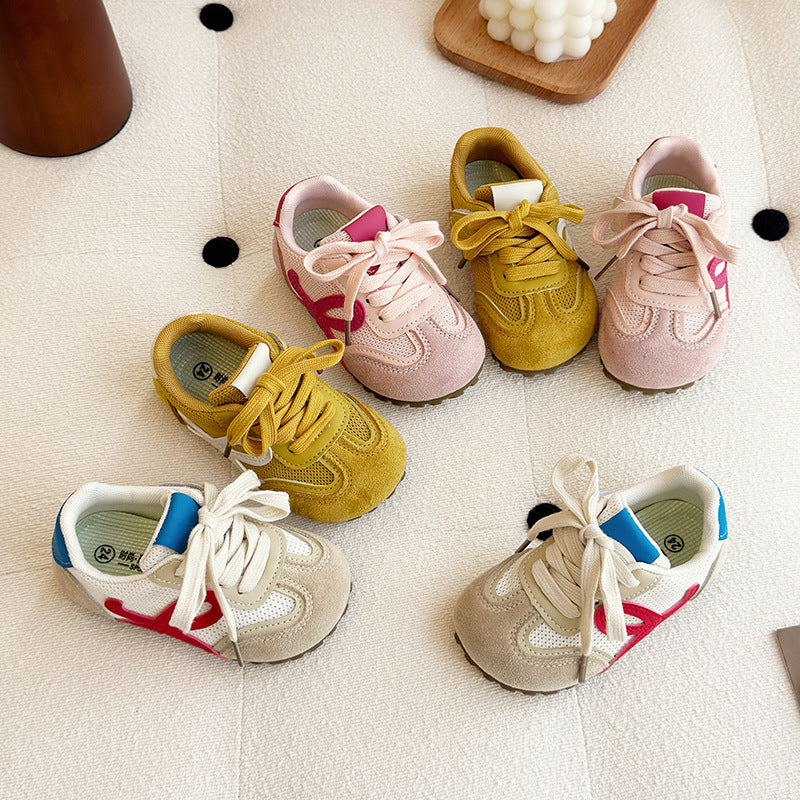 Children's Forrest Gump shoes 2025 spring and autumn new Korean version of girls breathable mesh sports shoes boys soft-soled running shoes