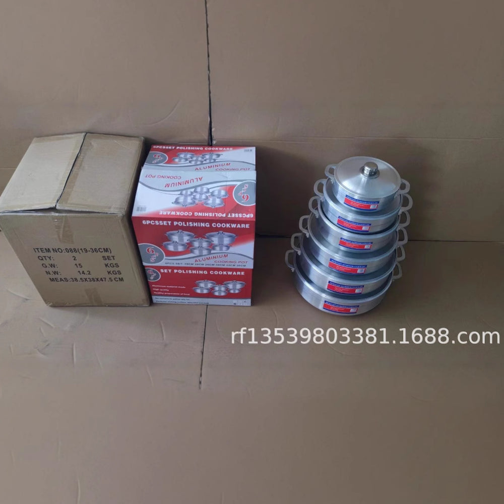 Aluminum potexport hot selling pot 6-piece aluminum pot set 6pcs 19-36cm