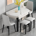 Tempered glass dining table - modern minimalist, light luxury design for small spaces. available in round or square, extendable and convertible. solid wood frame