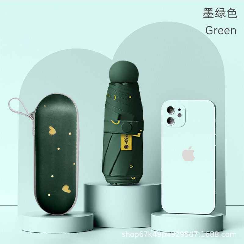 50% off umbrella for both sunny and rainy days, women's sun umbrella, sun protection and uv protection capsule umbrella, foldable mini sunshade umbrella, personalized