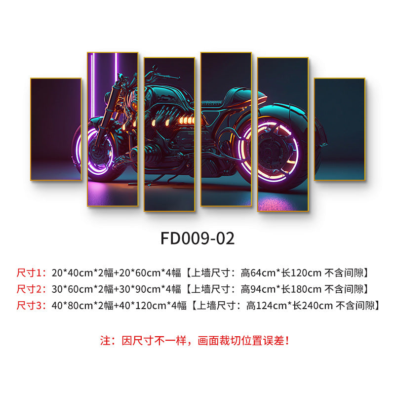 Bar industrial wind motorcycle wall decoration painting tavern KTV box creative mural barbecue shop car painting