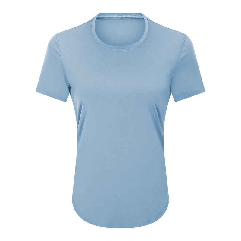 Summer lightweight loose-fit yoga short sleeve women's brushed breathable fitness top - quick-dry activewear for running and exercise (ds075)