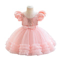 Ready-to-ship wholesale children's sequin dress, tulle cake princess dress, first birthday evening gown, girl dress