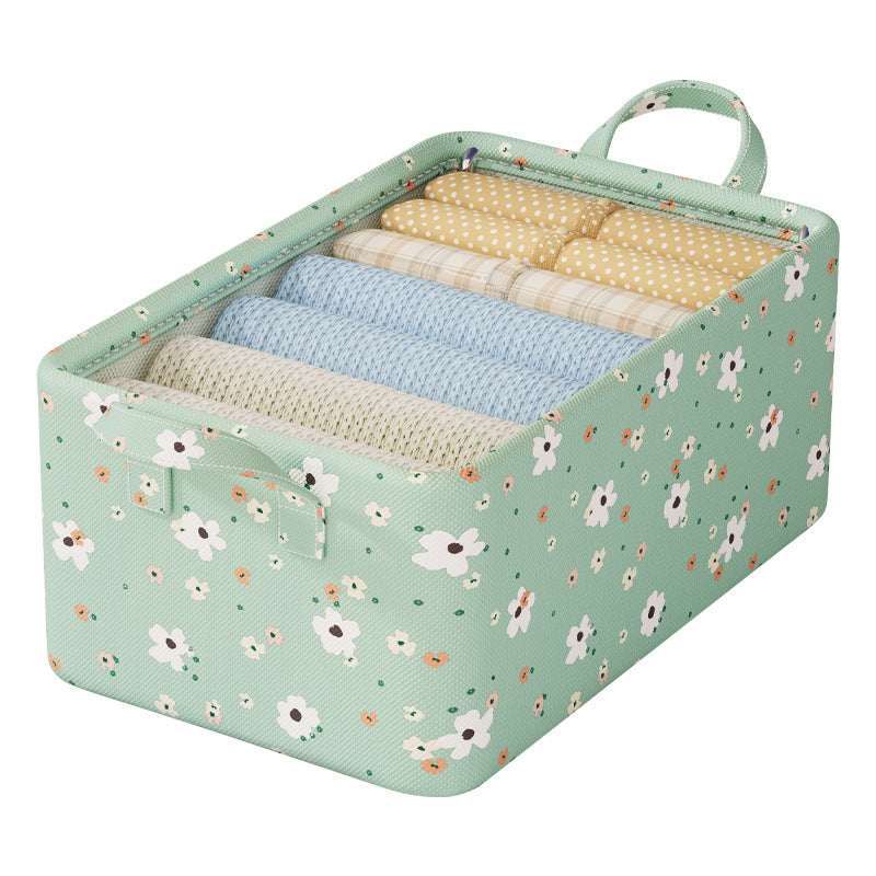 Small flower storage box Clothes storage basket Household living room Dormitory storage box Clothes pants storage Fabric finishing box