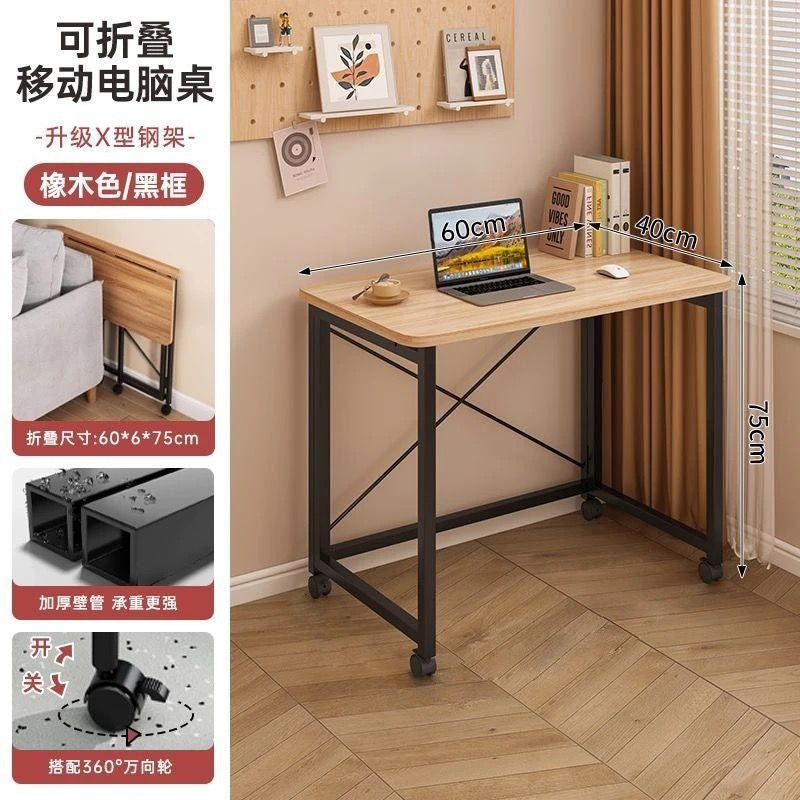 Foldable table, portable desk, home computer desk, bedroom nook desk, bedside table, simple study table, workstation
