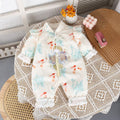 Chinese style autumn outfit for baby boys and girls: stylish hanfu romper for outdoor wear, autumn infant and toddler 100-day celebration, first birthday, super cute one-piece