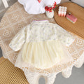 korean style newborn & infant spring/autumn 100-day & first birthday dress - chic long-sleeve princess romper dress for baby girls