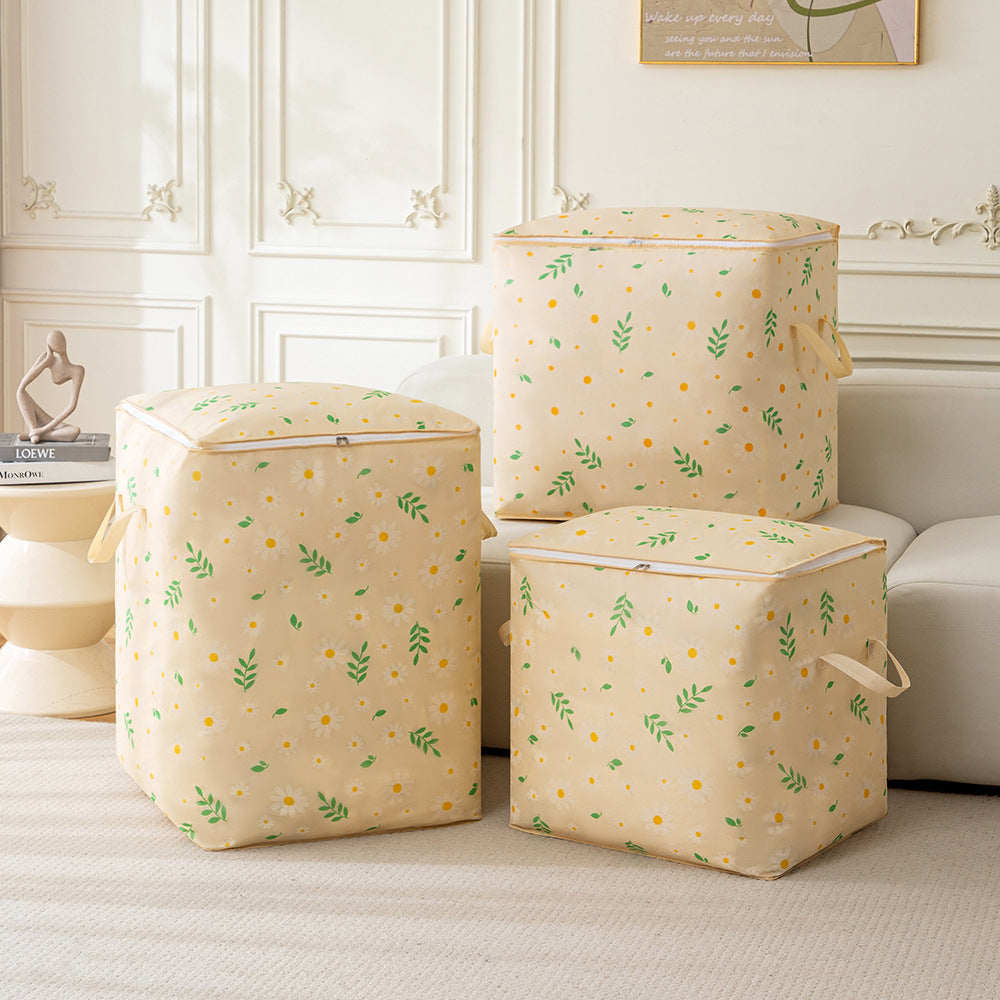 Quilt storage bag Thousand bird grid non-woven moving bag Large capacity travel duffel bag Foldable packing bag