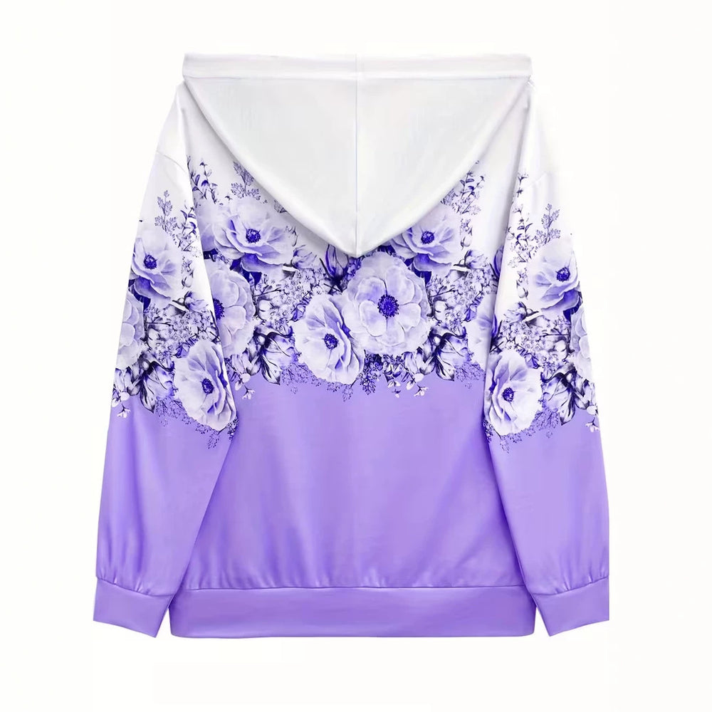hot-selling plus-size women's zip-up hoodie, new casual long-sleeve hooded sweatshirt jacket, dropshipping available