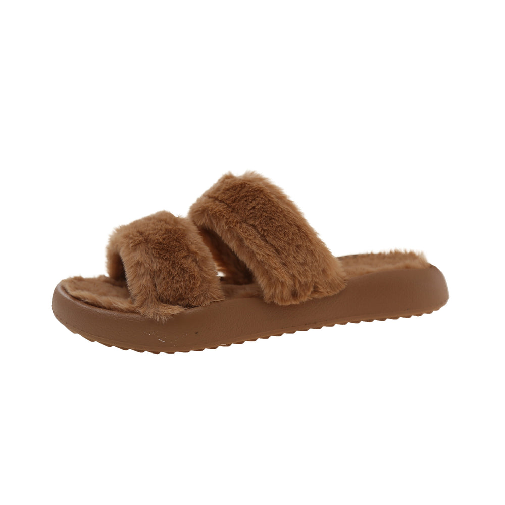 Women's cotton slippers for outdoor wear - 2024 autumn/winter trendy, instagram-famous, super popular, fashionable, versatile, fleece-lined, warm, one-strap slippers