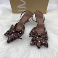 French-style open-back women's shoes, new trendy and versatile houndstooth half-toe sandals for summer 2025