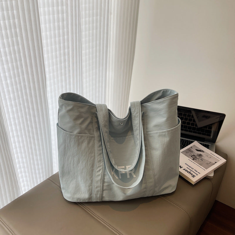 Cross-border canvas tote bag women's new large-capacity work commuting handbag fashion lazy style casual shoulder bag