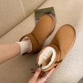 Snow boots plus sizeexportwinternew arrivalflatsshort barrel northeast cotton shoes fleece-linedthickenedheattech snow boots for women