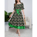 code new arrival  women's original square collar small daisy printingdress