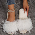 Amazon slippers winter stuffed flip flops indoor and outdoor heattech plus size furry slippers women's long stuffed floor slippers