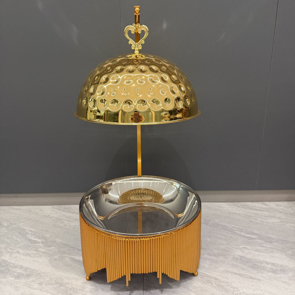 Diamond-shaped golden stainless steel buffet stove 8l hanging buffet stove for hotel restaurants