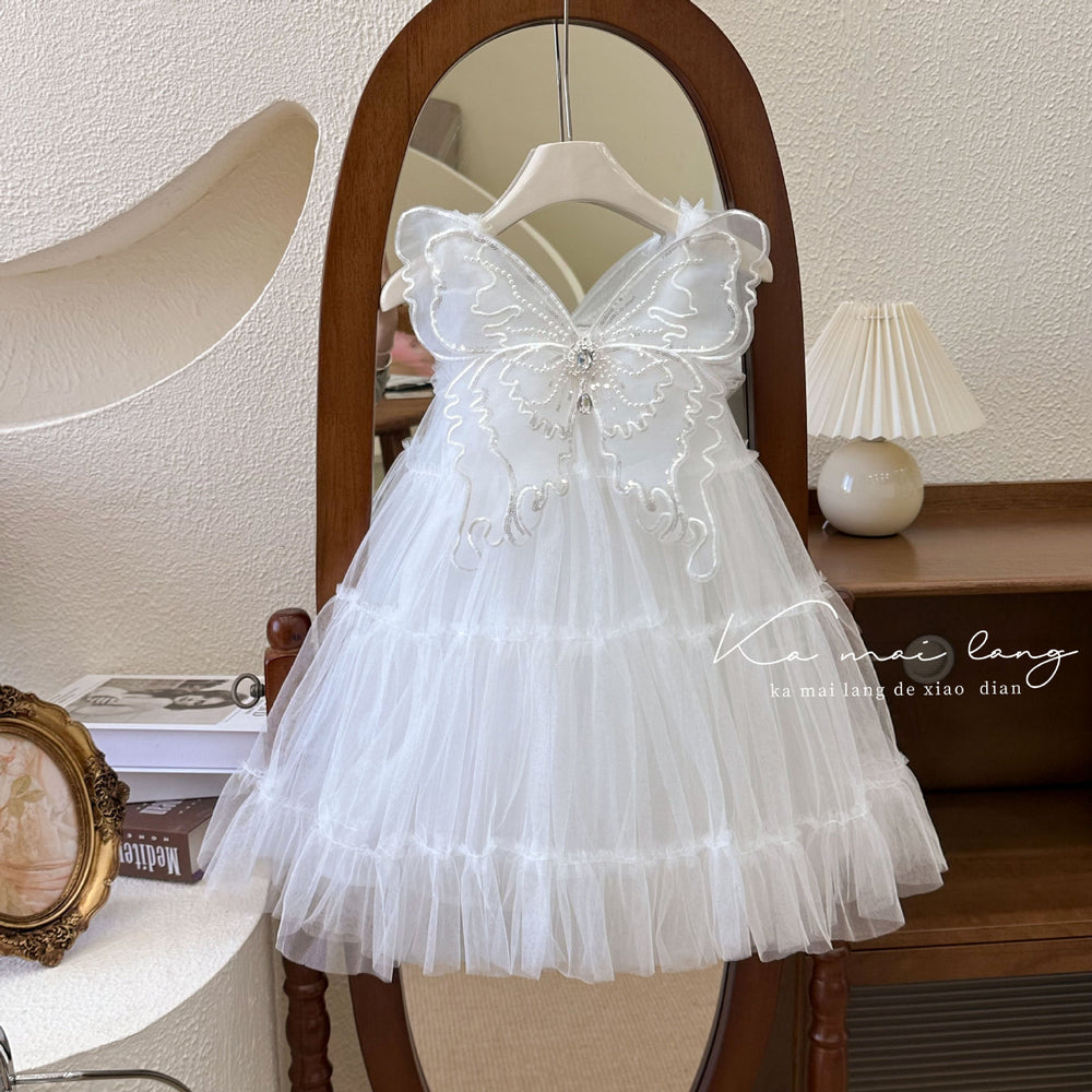 summer girls' dress fairy style suspender winged tulle dress tutu performance dress clearance sale (limited sizes available)