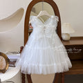 Girls' dress : ethereal fairy dress with spaghetti straps, winged tulle skirt, and fluffy tulle skirt - perfect for performances and special occasions