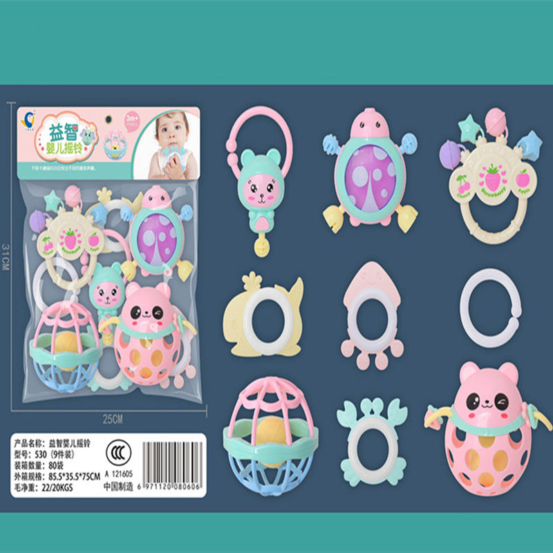 Cross-border Export South East Asia Baby Rattle Hand Rattle Bag Newborn Baby Toys Teeth Chewing Glue Rattle Gifts