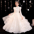 Kids dress flower girl wedding dress wedding host classygirl piano performance catwalk evening dress exportin stock