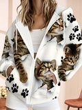 hot-selling plus-size women's zip-up hoodie, new casual long-sleeve hooded sweatshirt jacket, dropshipping available