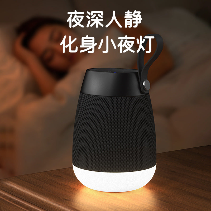 New wireless bluetooth speaker with deep bass, ambient led lighting, fabric finish, waterproof design – portable audio for outdoor use