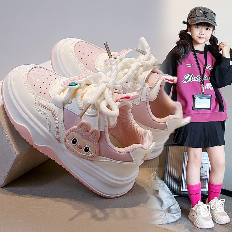 Children's flat baseplate shoes 2025 autumn new student campus versatile casual shoes girls outdoor simple sports shoes