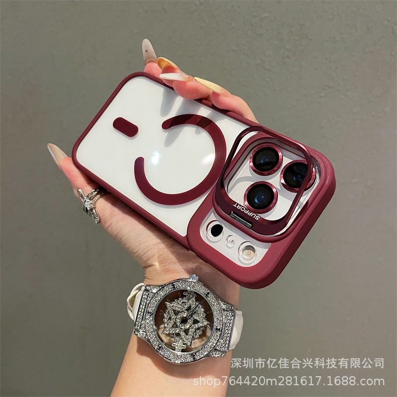 Apple 17promax lens holder magnetic phone case suitable for iphone16 with lens film 15 anti-fall case