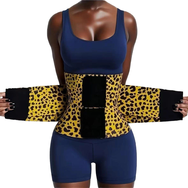 new arrival high elastic waist trainer belt red and yellow leopard print shaping slimming belt abdominal control female waist trainer