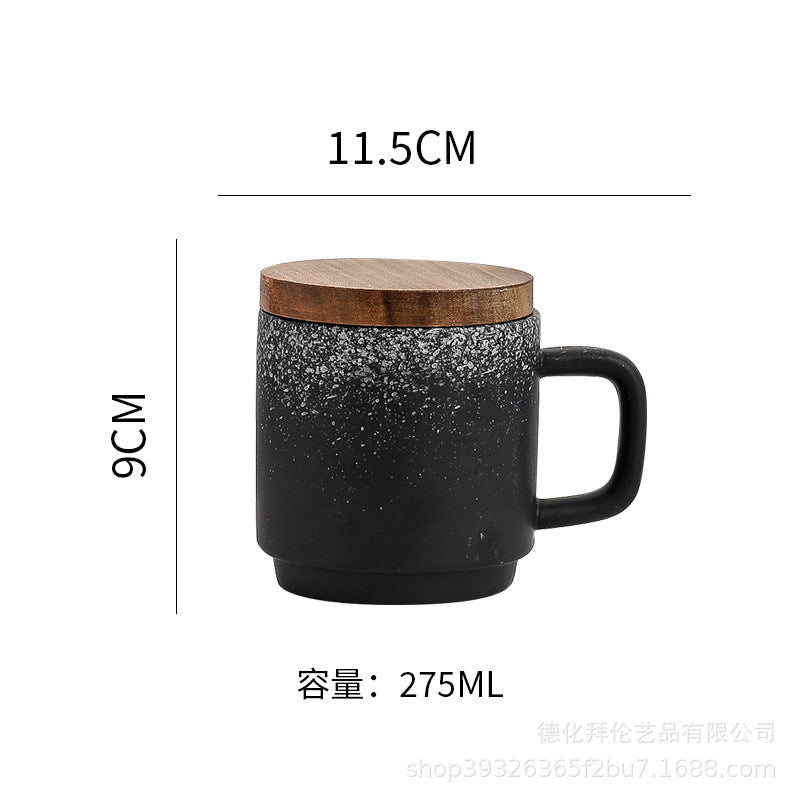 Mug nordic style gridscasual ceramic water cup large with lid coffee cup spoon creative milk cup wholesale