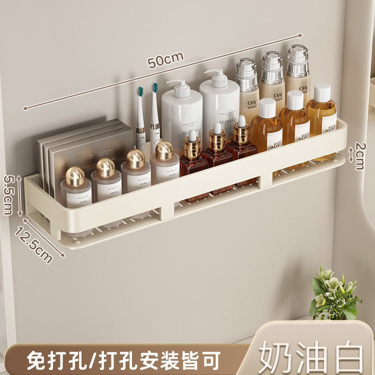 Space Aluminum Cream Wind Toilet Wash Desk Shelf No Punching Toilet Bathroom Toilet Wall Hanging Storage Rack