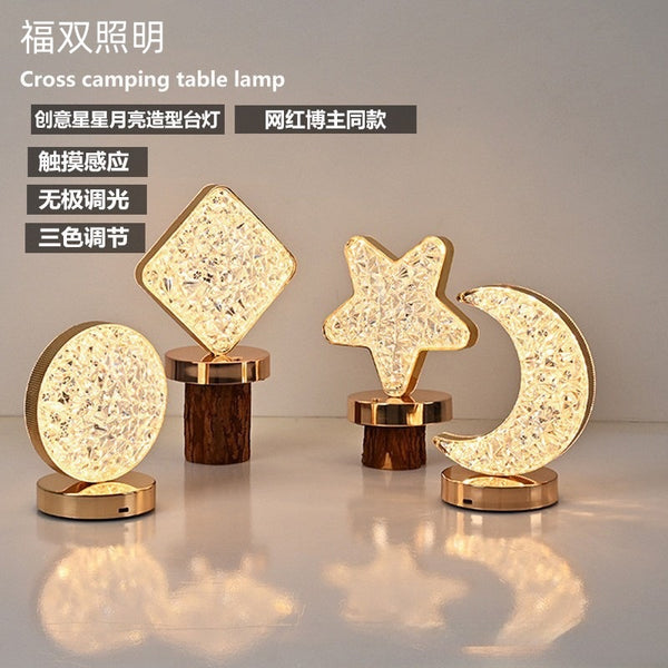 Cross-border decorative desk lamp ambient lamp bedside bedroom romantic desk lamp star moon creative night lamp Internet celebrity explosion