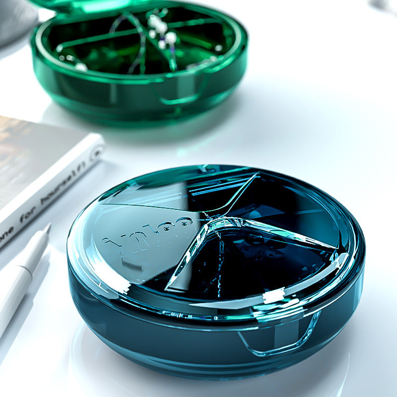 Portable small medicine box, portable small mini 7 days morning, afternoon and evening moisture-proof sealed medicine exquisite sub-packaging dust box
