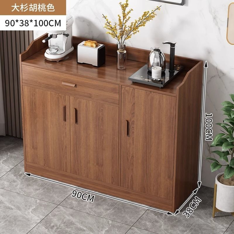 Solid wood tea cabinet, dining side cabinet integrated against the wall, new household kitchen cabinet, dining preparation cabinet, locker, storage cabinet