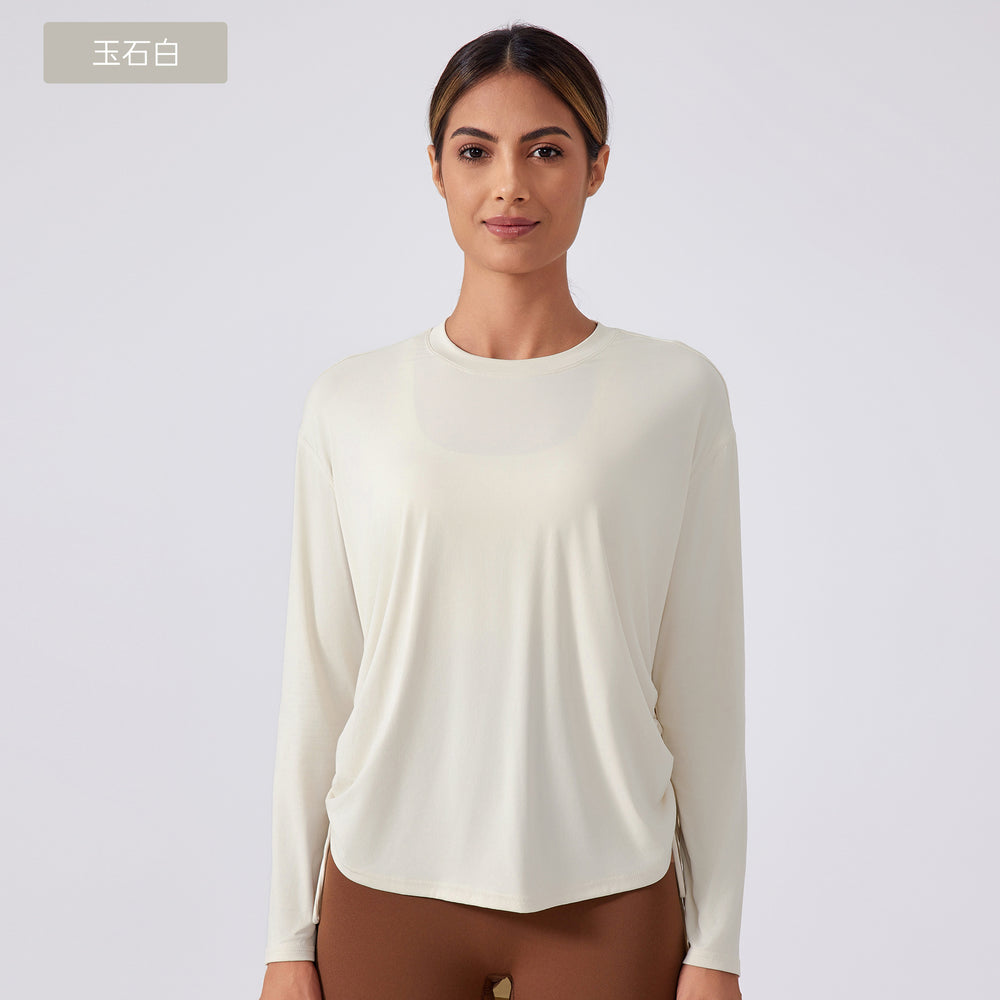 New women's yoga top - barely there feel, loose fit, long sleeve t-shirt - quick dry, breathable, training, running, fitness apparel daw187