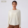 New women's yoga top - barely there feel, loose fit, long sleeve t-shirt - quick dry, breathable, training, running, fitness apparel daw187