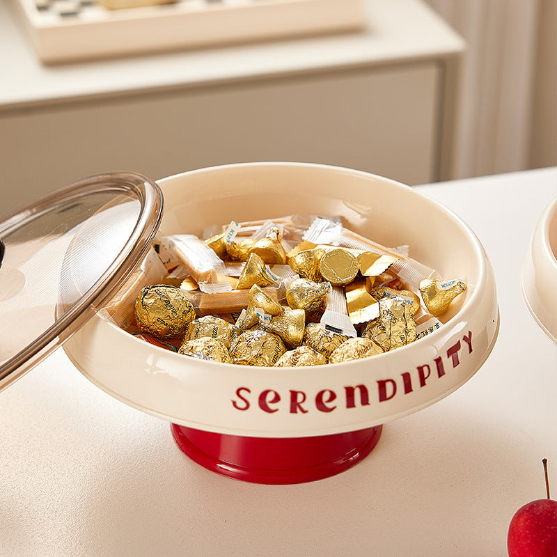 Cream feng shui fruit plate household living room coffee table desktop dried fruit plate Nordic style candy box nut snack plate